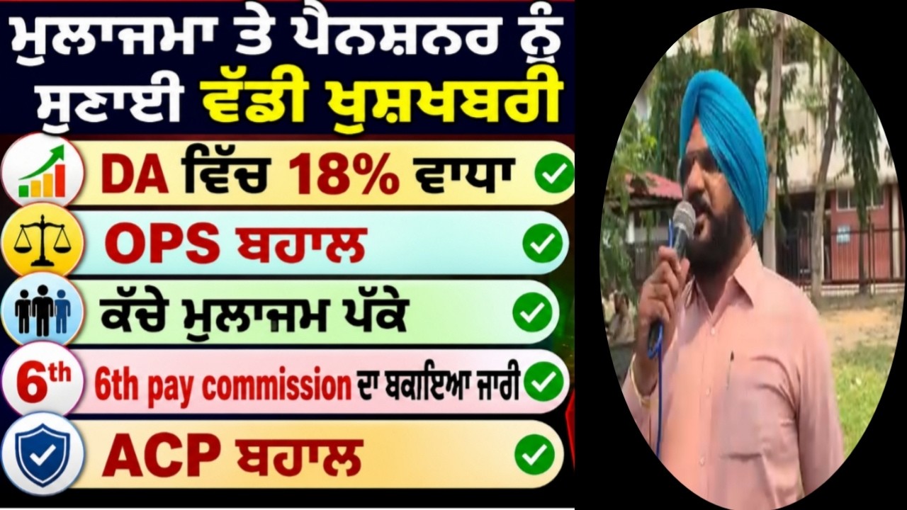 Punjab Govt News, Bhagwant Mann News, 6th Pay Commission, DA Hike, OPS Punjab.