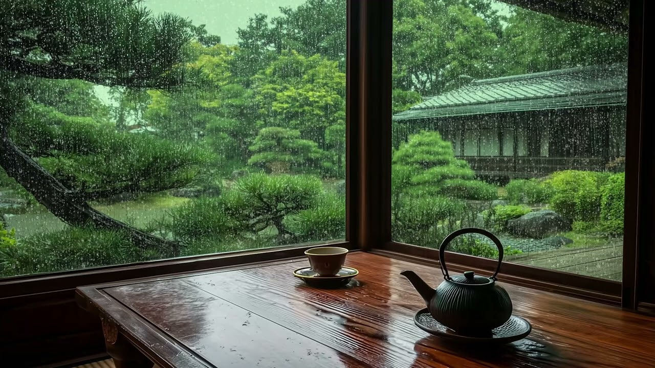 Relaxing Rain Sounds with Piano | Serene Rainy Night Sleep Music