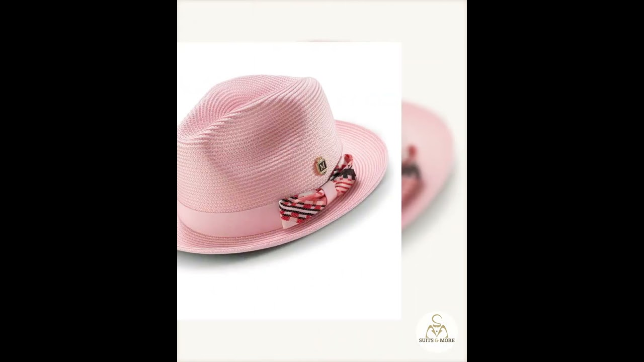 Jivejazzle Collection: Montique Weave Design Fedora Dress Hat In Pink