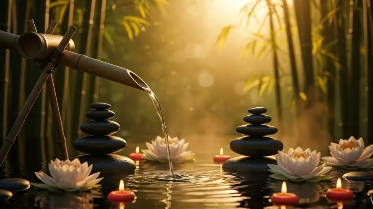 Deep Sleep in 3 Minutes 🌿🪷 White Lotus & Candles, Bamboo Water   Luxury Zen Spa Music #118