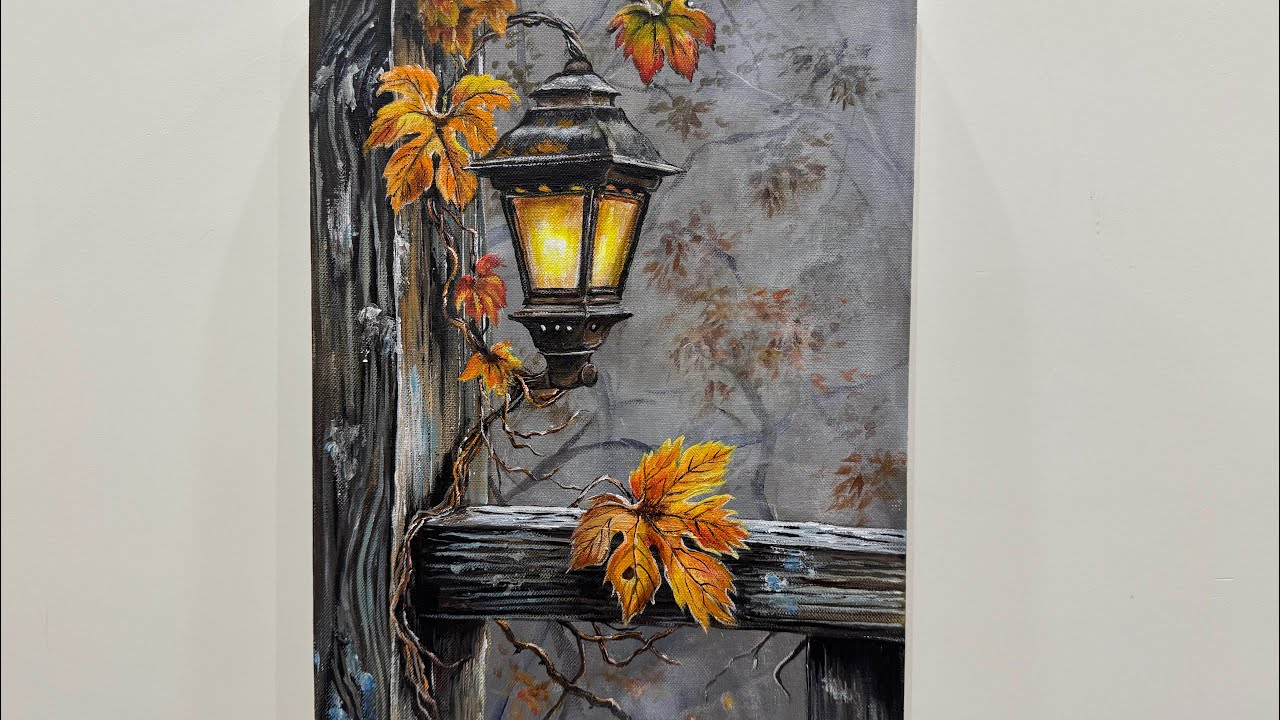 Cozy Lamp -Acrylic Painting | Warm Evening Vibes | Step-by-Step 