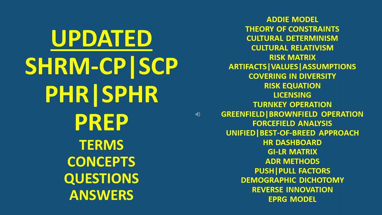 SHRM-CP and SHRM-SCP Certification Exam || PHR and SPHR Certification EXAM PREP