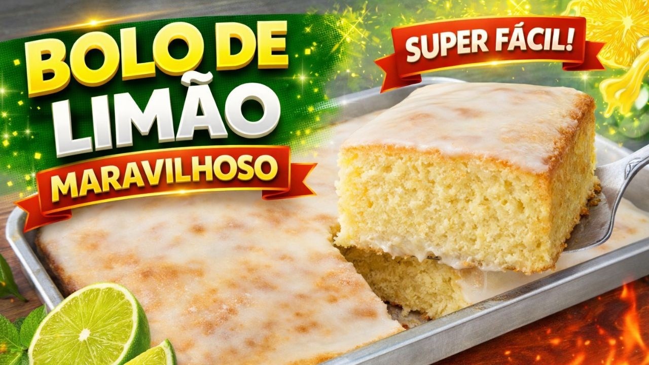 Receita Campeã! Bolo de Limão Super Fofinho e Molhadinho