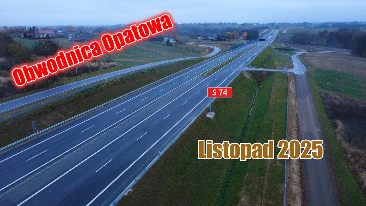 Budowa Drogi Ekspresowej S74: Obwodnica Opatowa | Listopad 2025 | DJI Mini 4K