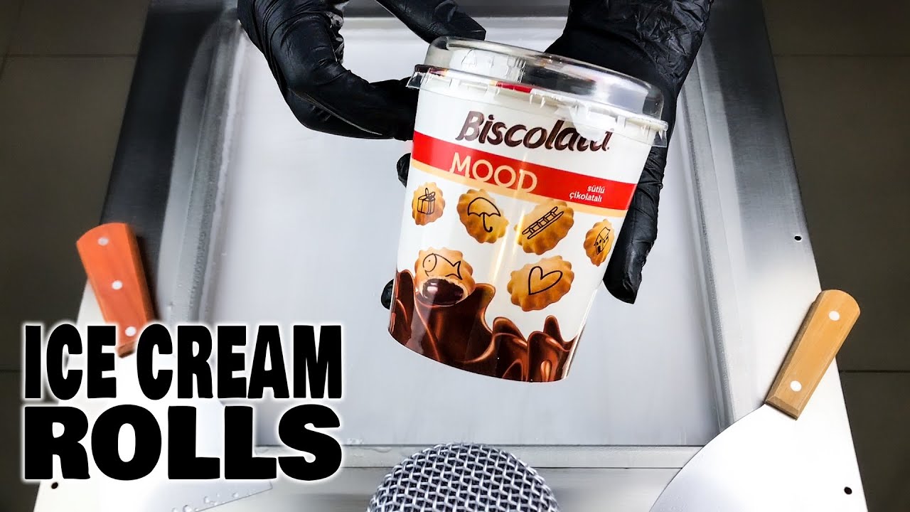 Biscolata Cookies Ice Cream Rolls | Biscolata Mood Chocolate Filling Cookies Fried Ice Cream | ASMR