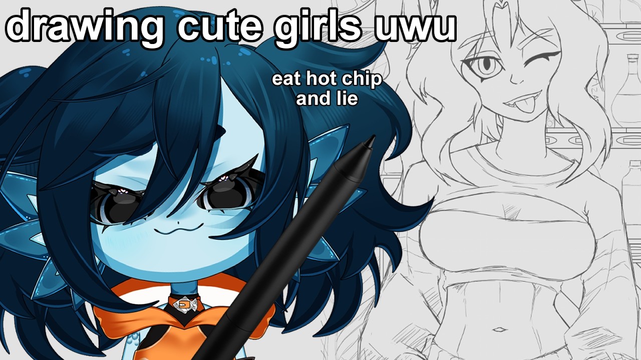 【ART】EAT HOT CHIP AND LIE!!! drawing cute girls uwu | STREAM VOD