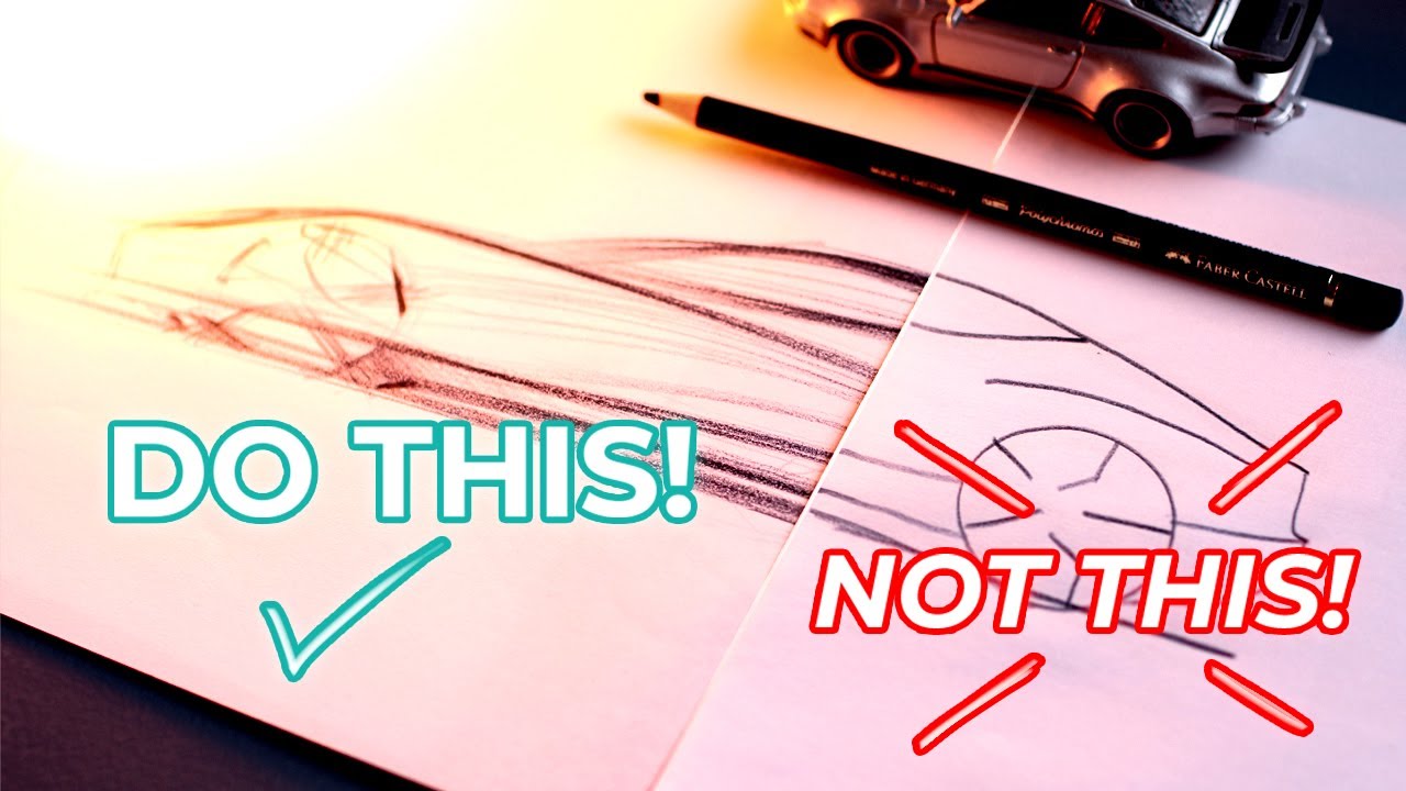 Sketching Trick for BEGINNERS! DO YOU SKETCH CARS LIKE THIS?