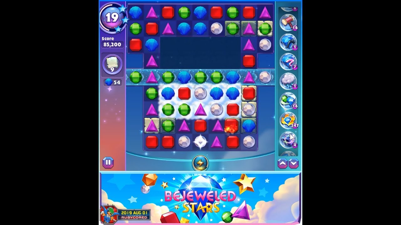 Bejeweled Stars (HTML5) - B19 of 20/Level 206~220 (World 18 - Timelost Cliffs)[1080p60]