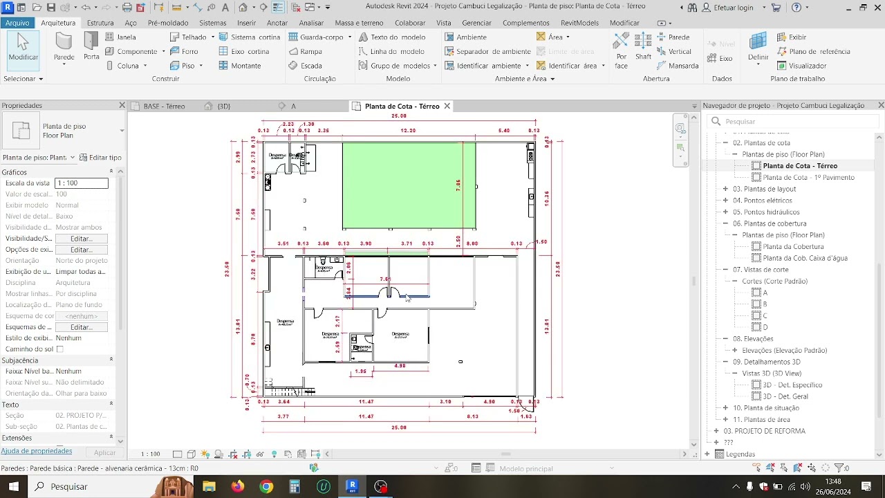 Meus cortes não aparecem no Revit como resolver