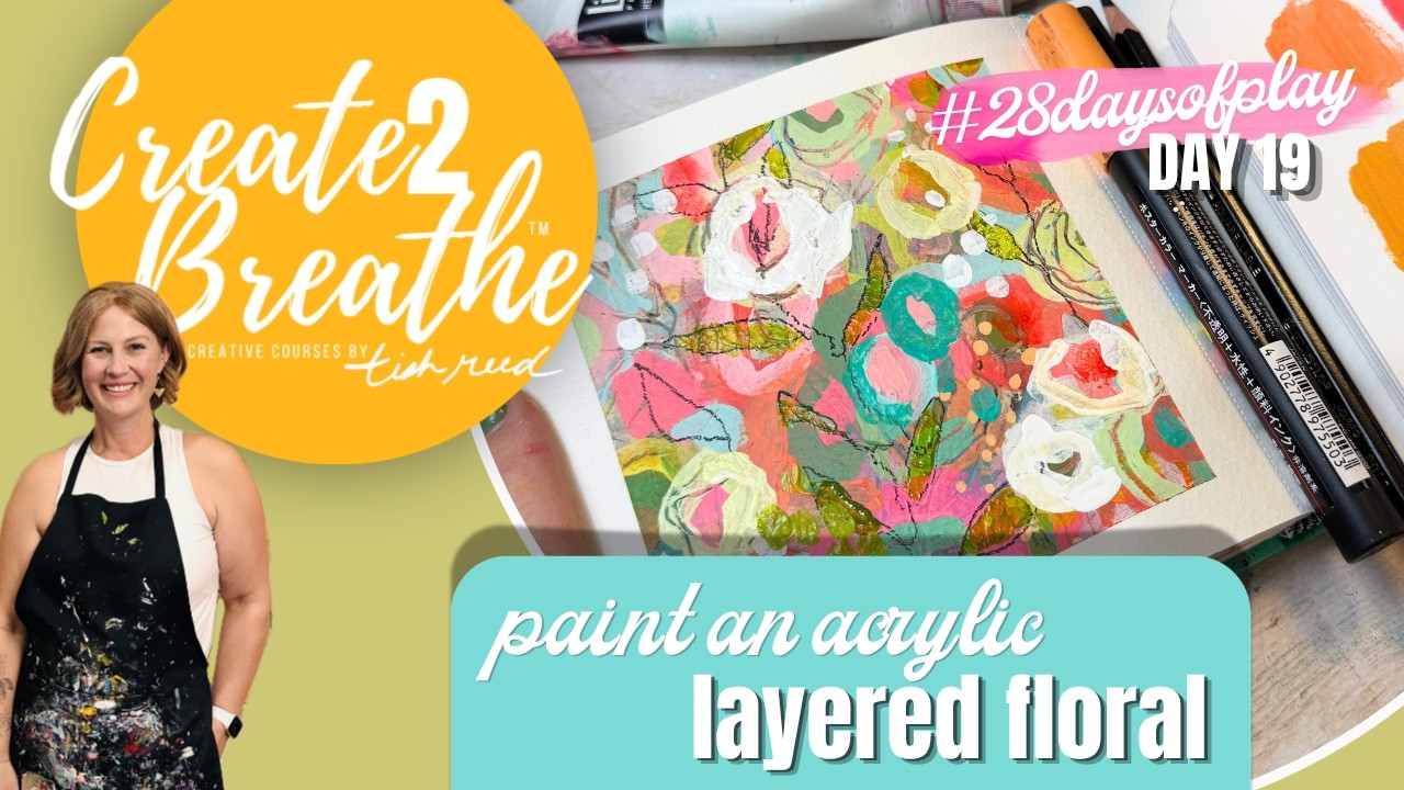 Create a Spacious Layered Abstract Floral with Acrylic Paint