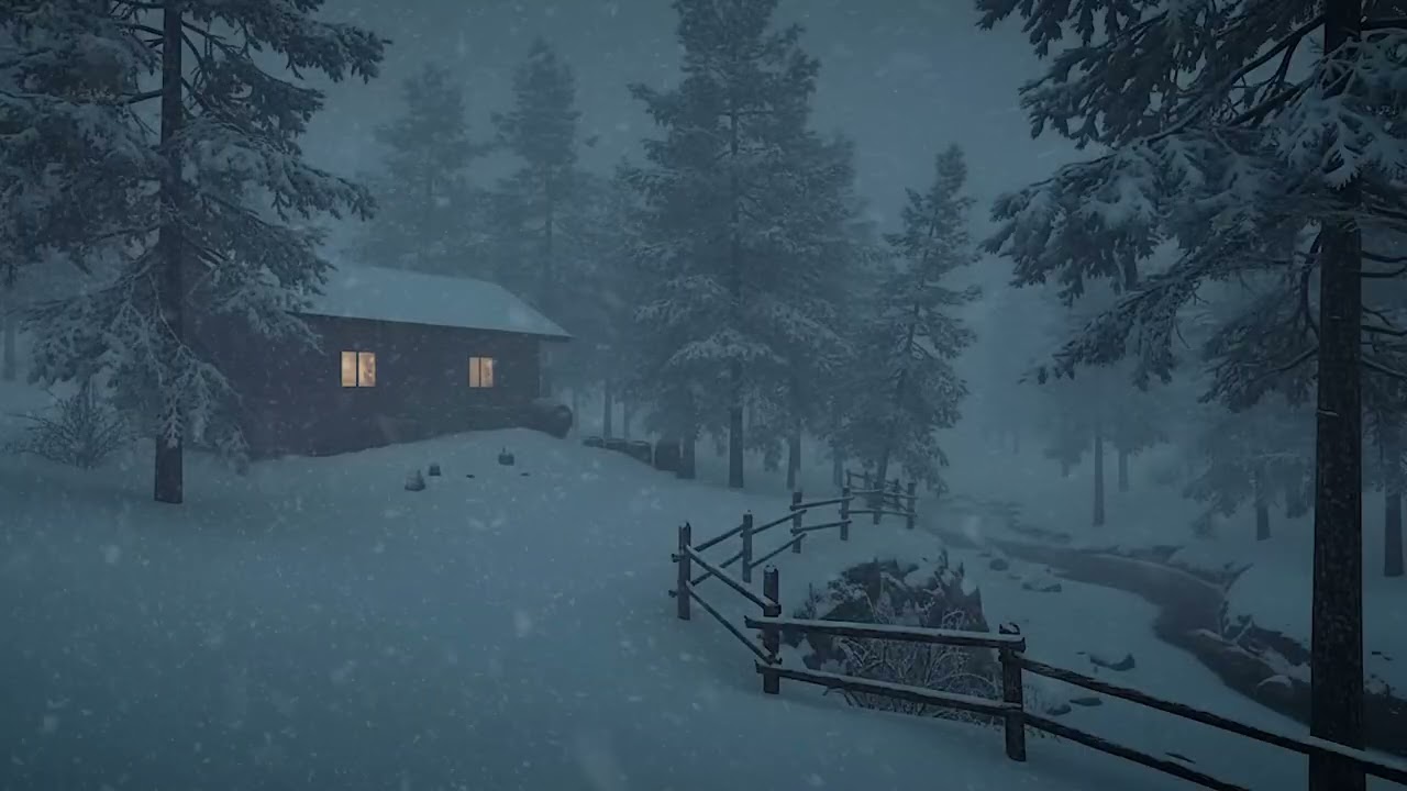 I've Never Slept This Safely: Blizzard at a Dark Cabin in the Forest | Spatial Windy ASMR
