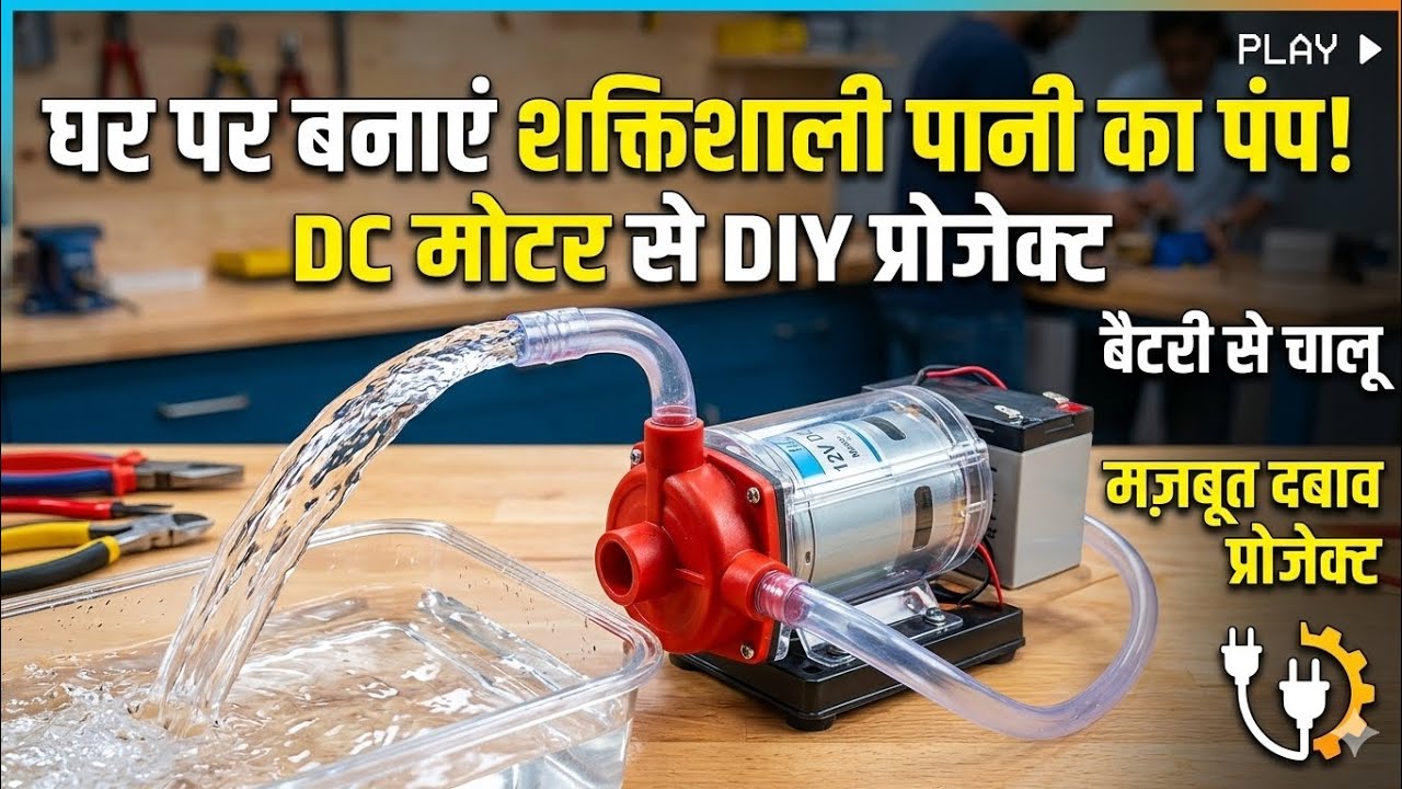 घर पर बनाया हुआ वाटर पंप डीसी मोटर की मदद से