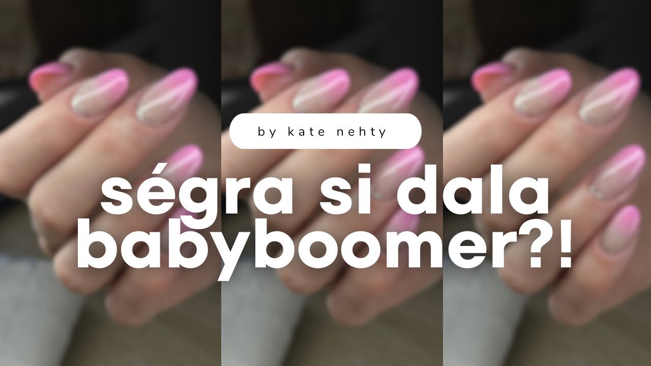 Modeláž na šablonky se zastřenými třpytkami pod gelem a babyboomerem 💅🏻 | Kate nehty