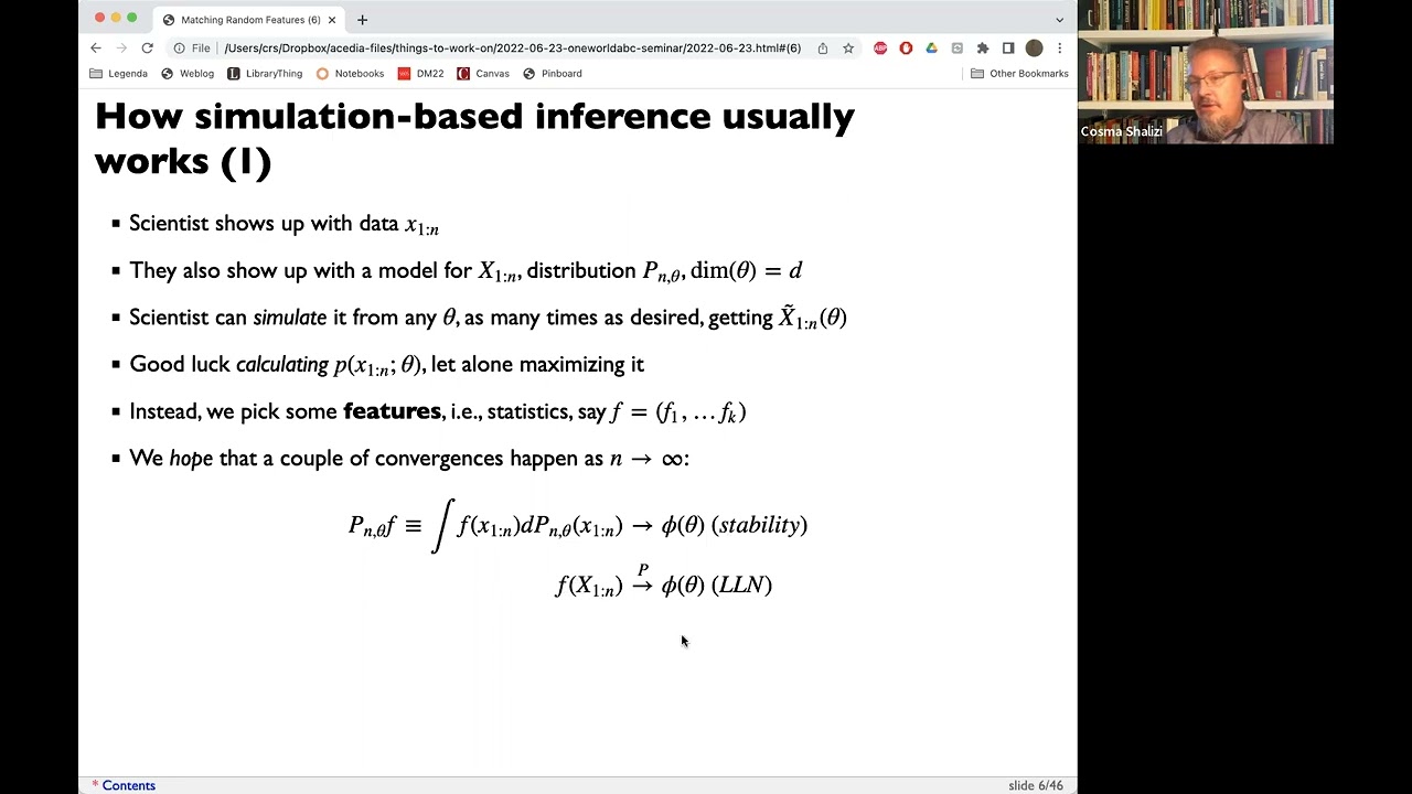 Cosma Shalizi: Matching Random Features