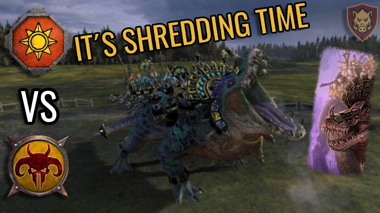 Shredder of Lustria DESTROYS Beastmen / Total War: Warhammer 3  / Lizardmen vs Beastmen