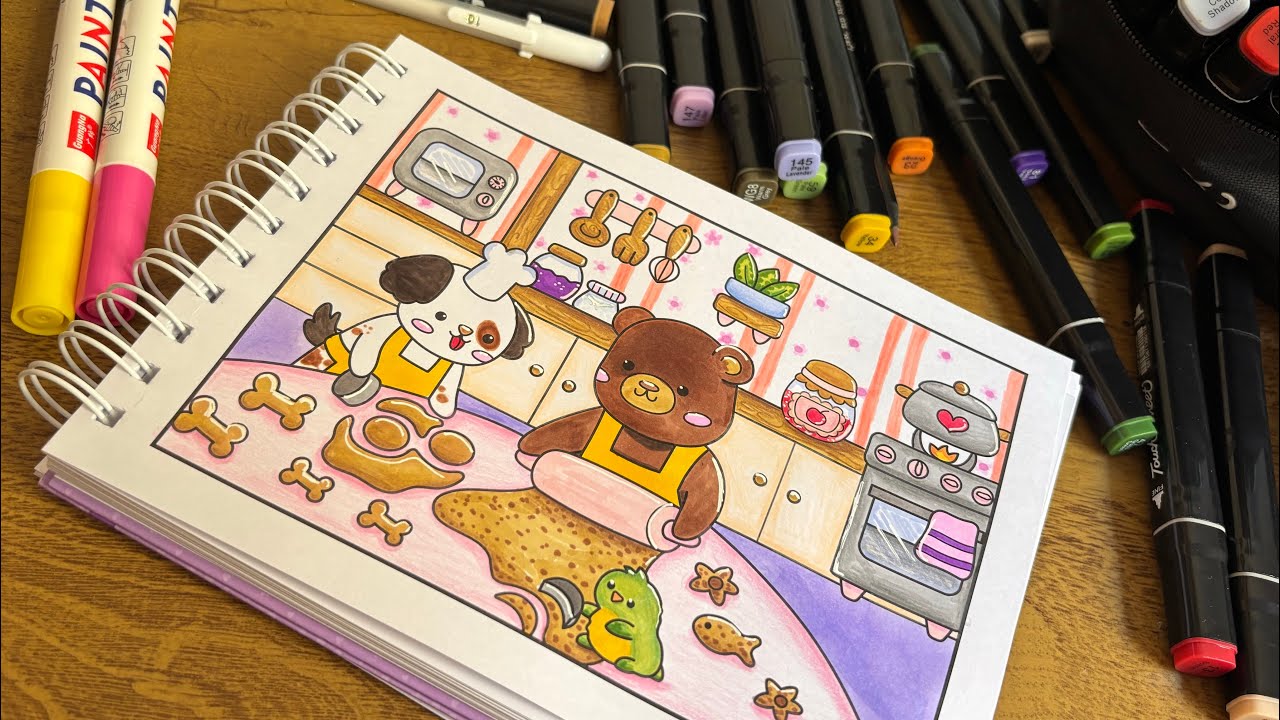 Pintando Comfy & Cozy - Colorindo comigo 💖 | Relaxante | Colorindo com Marcadores