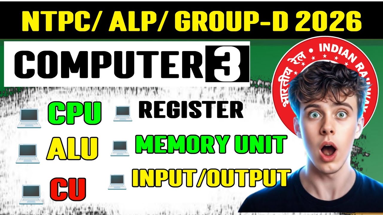 CPU, ALU, CU, Register, Memory Unit, Input Output, Control Unit, #computer #rrb