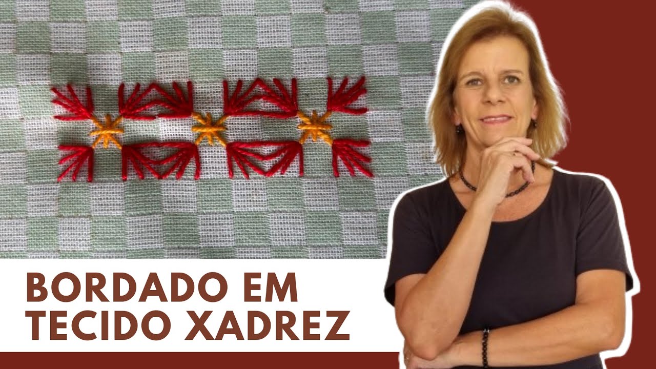 BORDADO EM TECIDO XADREZ