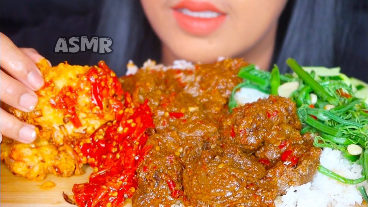 ASMR RENDANG SAPI ||INDONESIAN EATING ASMR ||MUKBANG INDONESIA #ASMR #asmrsounds #asmrvideo #rendang