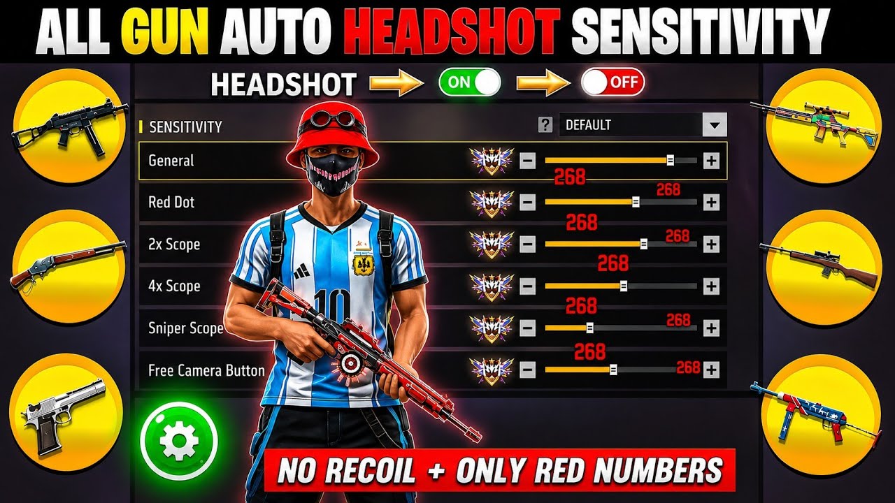 Free Fire Auto Headshot Trick 2026 Sensitivity | 2gb, 4gb, 6gb Ram Headshot Sensitivity Setting