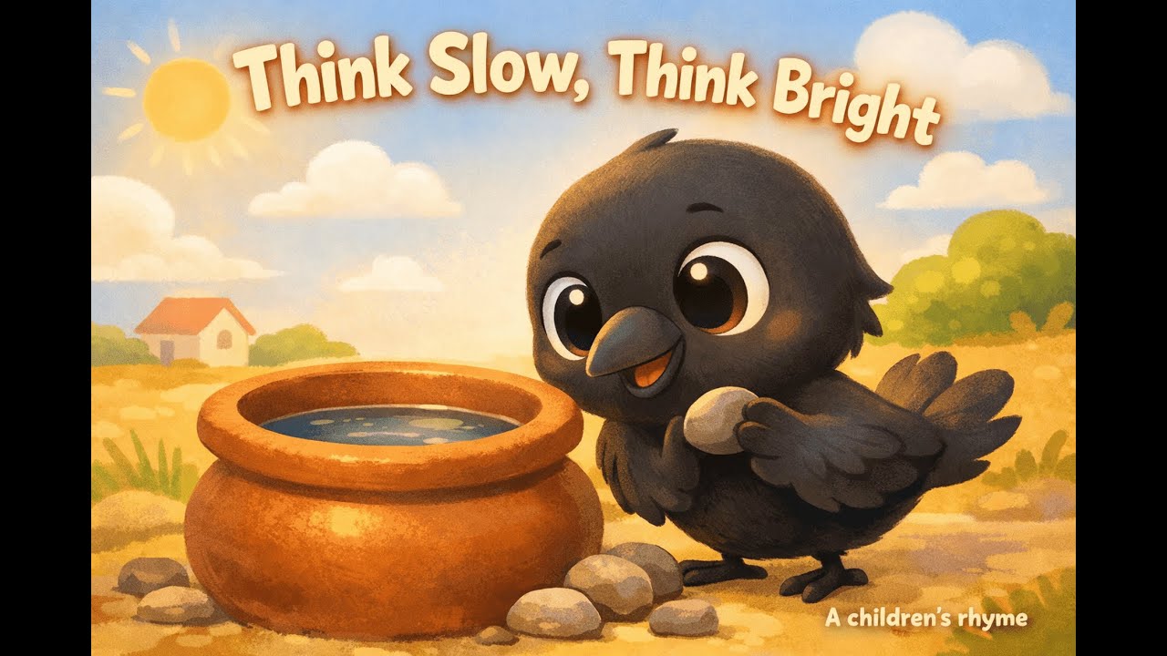 Think Slow, Think Bright 🐦💧 | Crow and Pot Moral Rhyme for KidsSmart