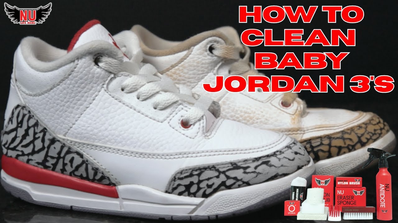 Cleaning Baseball Dirt Off Baby Jordan 3's ⚾️ | Using Our Nu Antidote Kit Bundle.