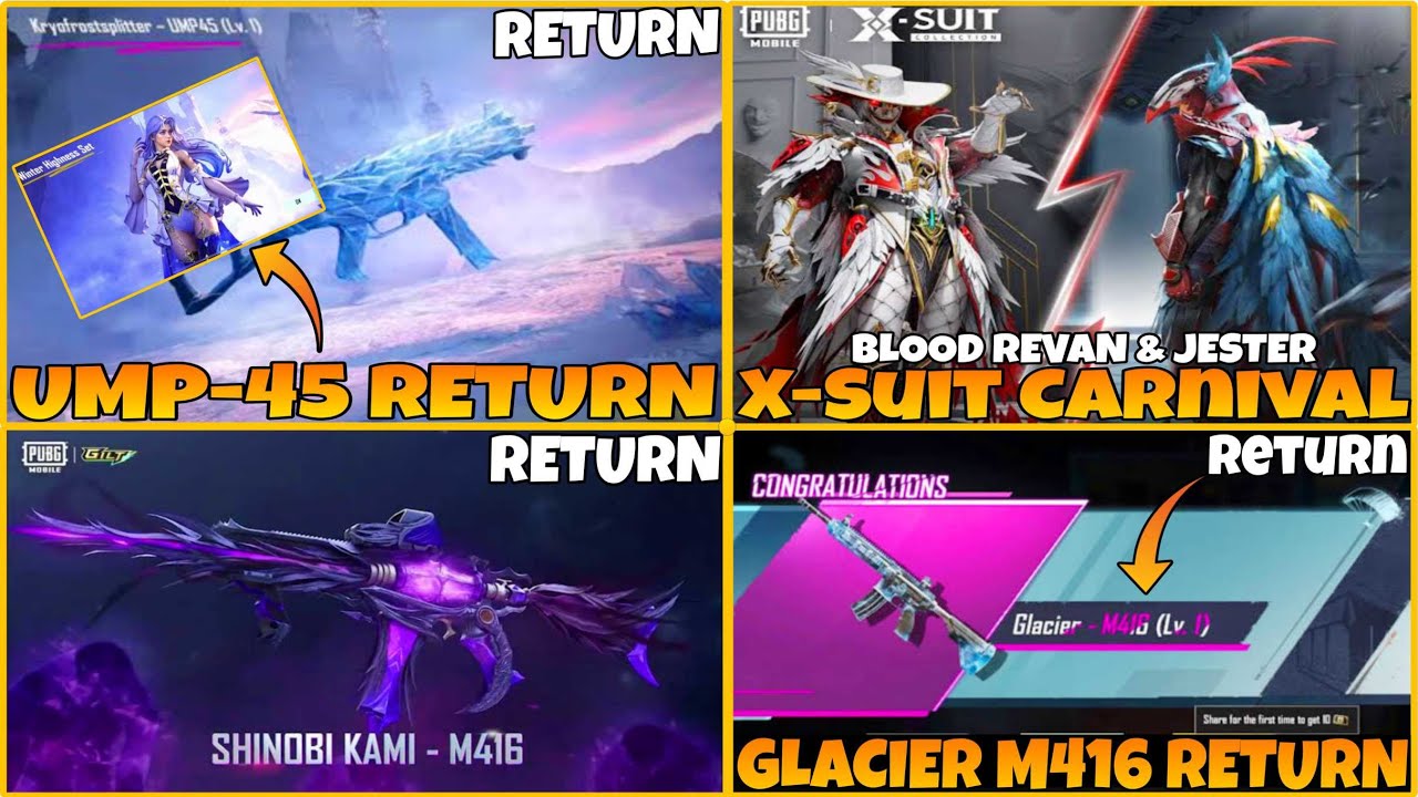 CONGRATULATIONS 🎉 GLACIER M416 RETURN WITH SWITCH EFFECT 🤩 | SHINOBI KAMI RETURN 😘 | X-SUIT CARNIVAL