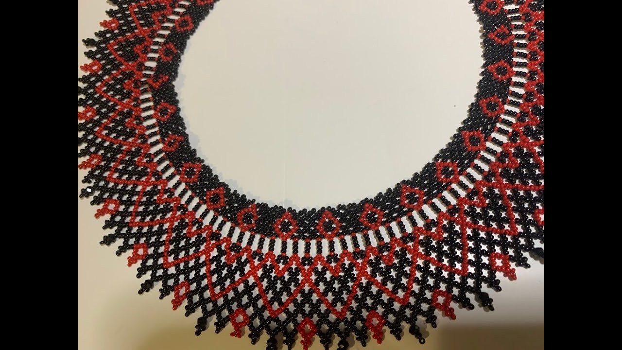 Колье из бисера и бусин DIY Necklace from beads/ Tutorial necklace (131)