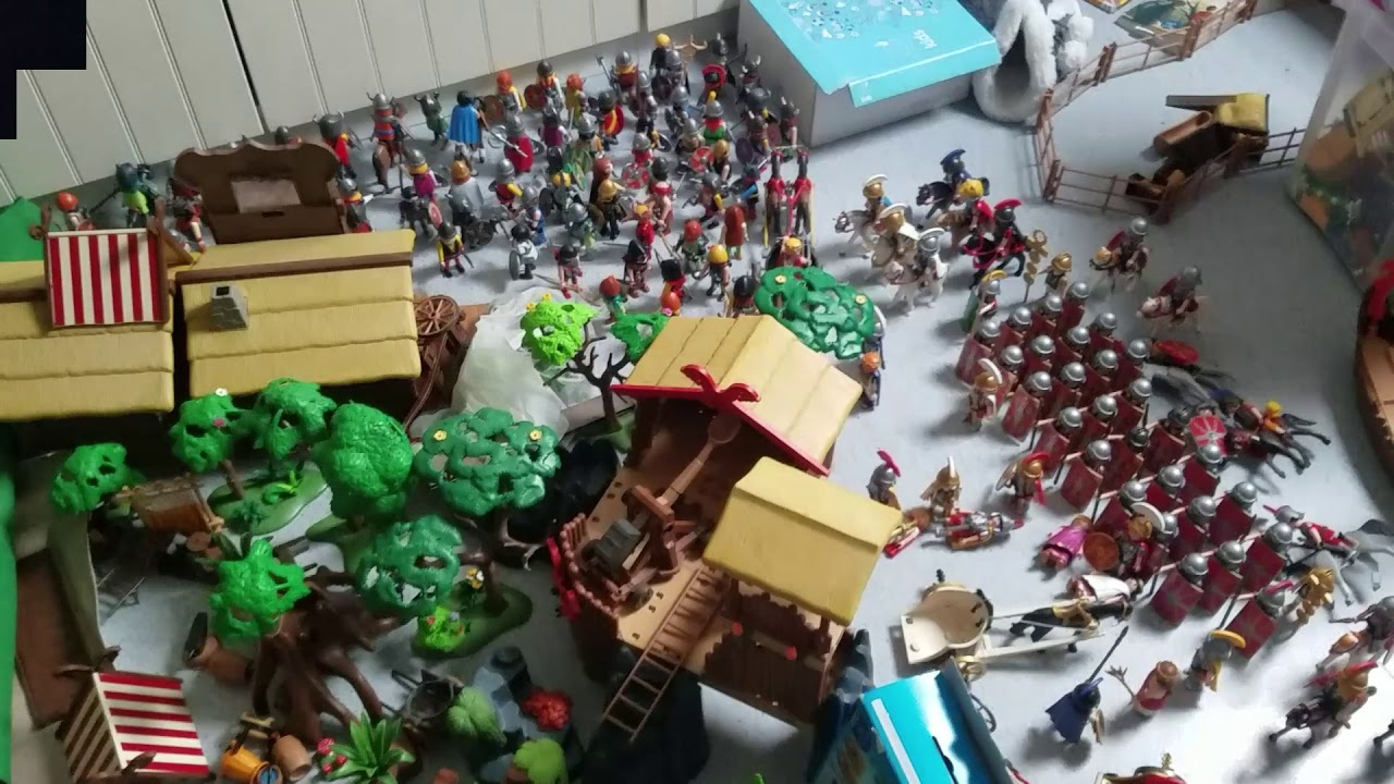 construction d'un diorama gaulois contre romains