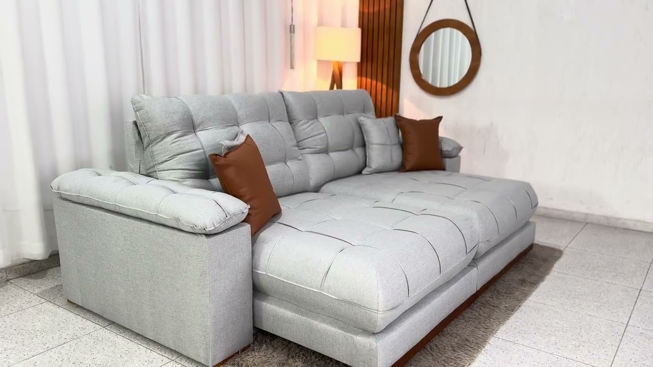 Sofá Retrátil Reclinável Verona 2.30m ou 2.50m Linho D28 Soft - Molas Ensacadas
