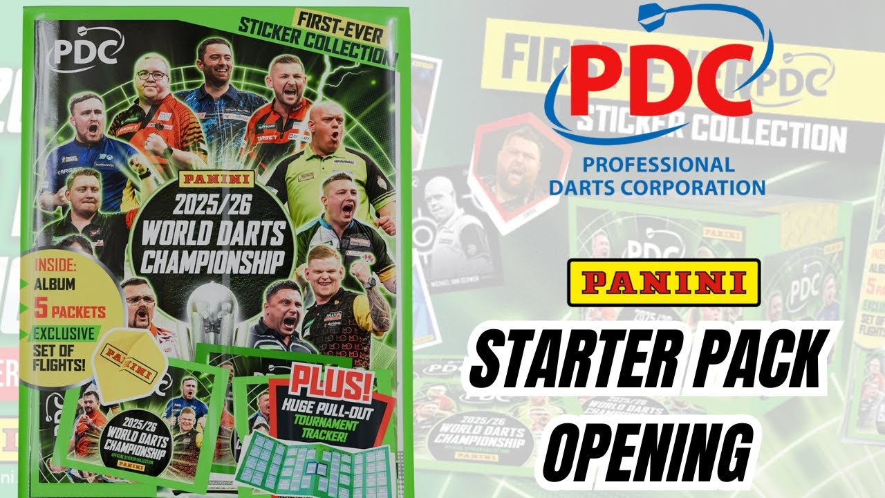 Распаковка НОВОЙ коллекции наклеек Panini PDC World Darts! 🎯 | Люк Литтлер, MVG и Legends Inside