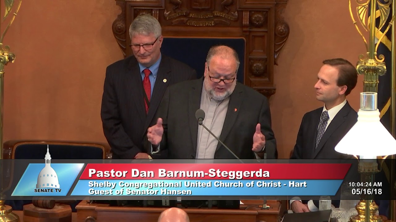 Sen. Hansen welcomes Pastor Barnum-Steggerda to the Michigan Senate