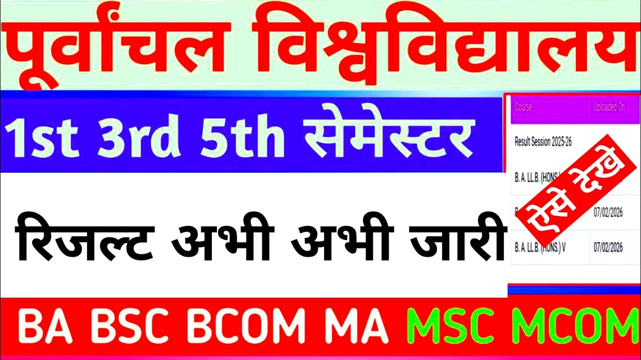Vbspu News Today|Vbspu Ba Bsc Result 2026|Veer Bahadur Singh Purvanchal University Result 2026|Vbspu