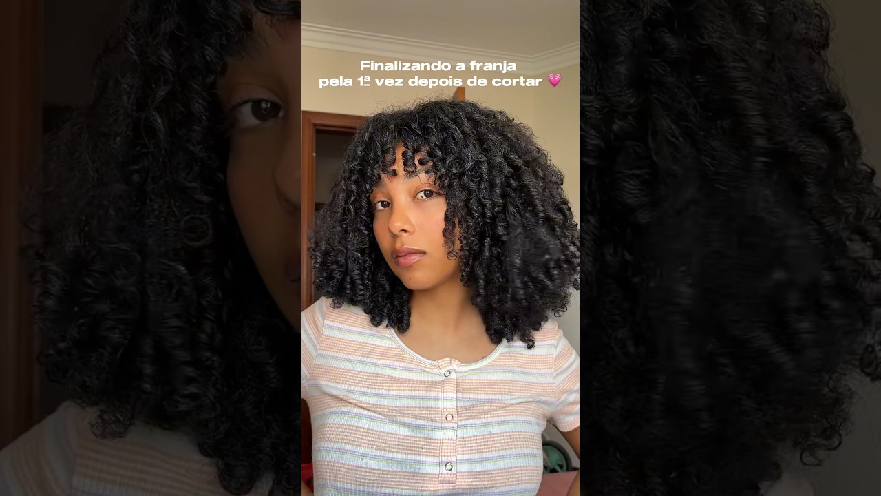 Finalizando a franja cacheada 🌷 