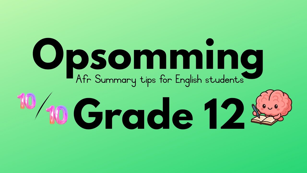 How to get 10/10 for your Afrikaans OPSOMMING in Grade 12 | For English students/matrics #afrikaans