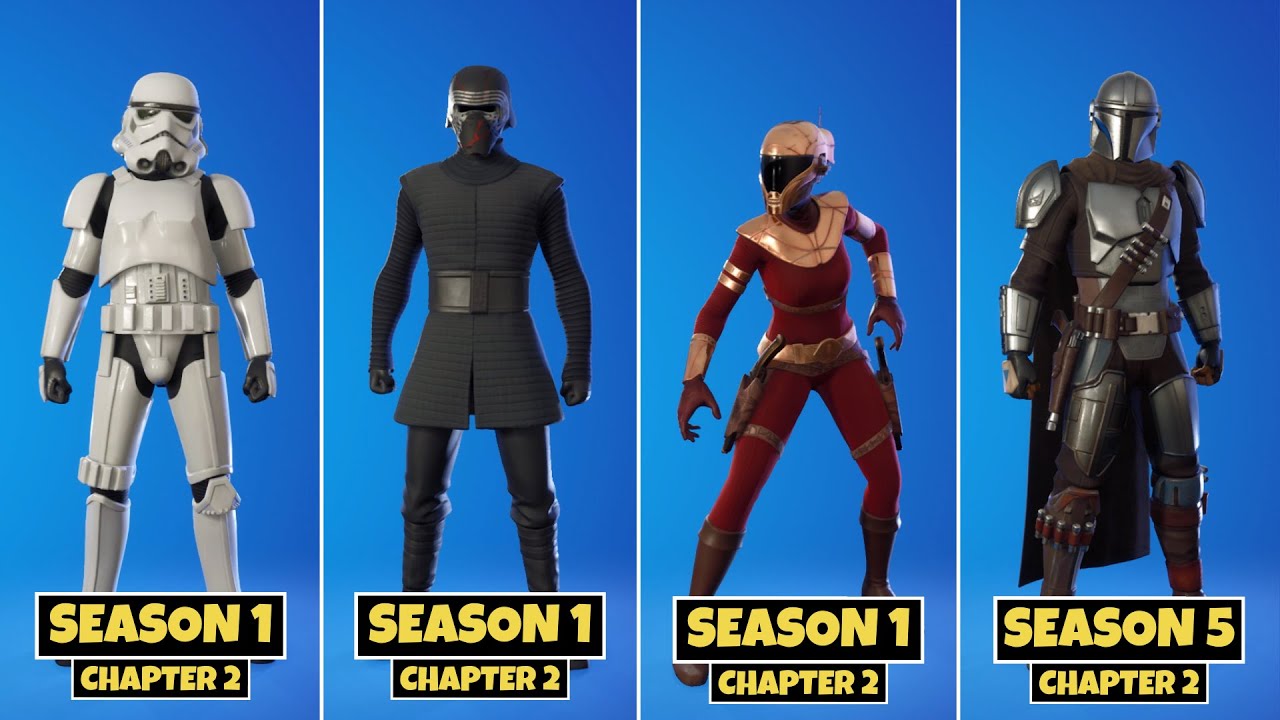 Evolution of Fortnite Star Wars Series Skins! (Chapter 1 Season 1 - Chapter 2 Season 5)