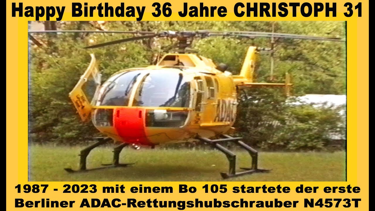 Start Christoph 31 - Bo 105 D-HEIM in Berlin-Spandau,  Mai 1996