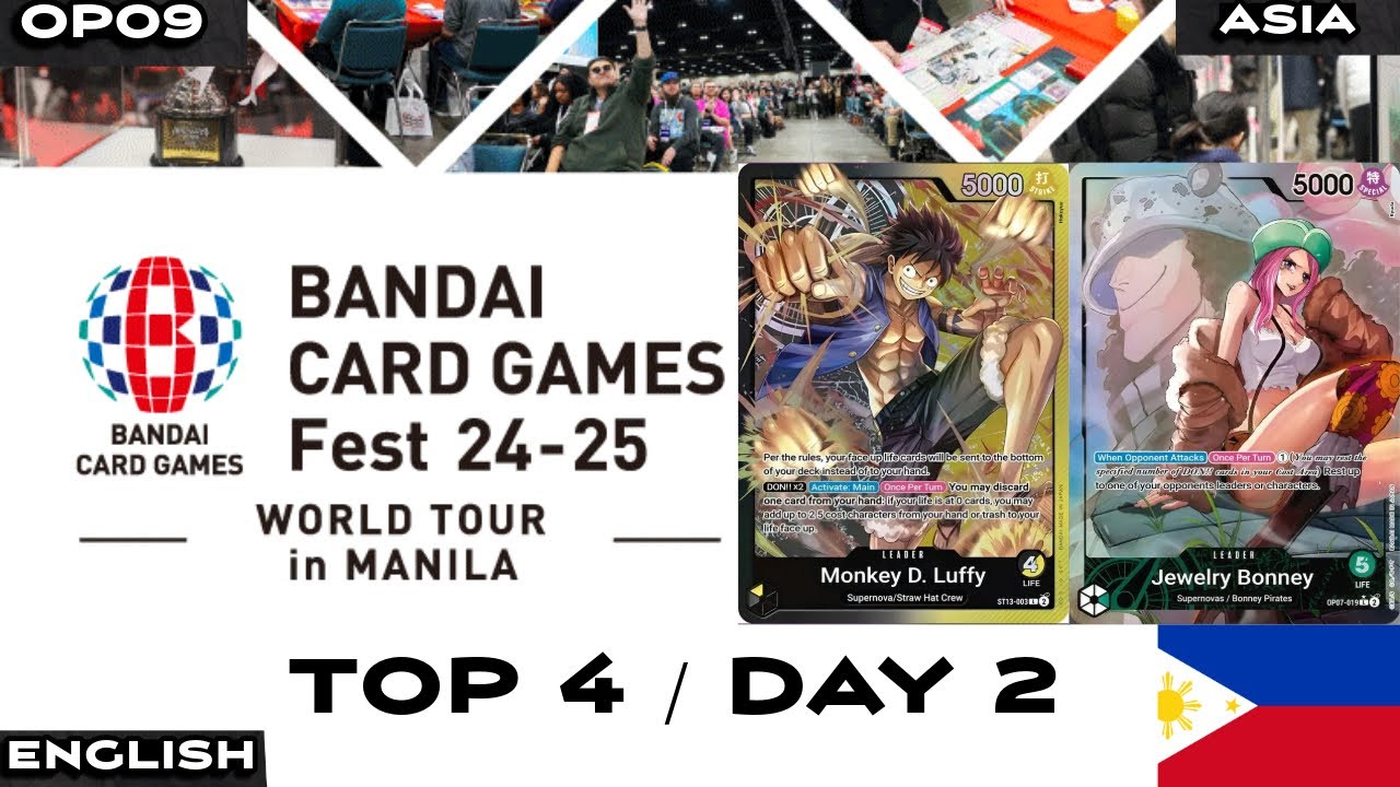 Top 4 ST13 BY Luffy vs OP07 Bonney Bandai Card Games Fest Manila 2024 OP09 Meta Engl. Recast