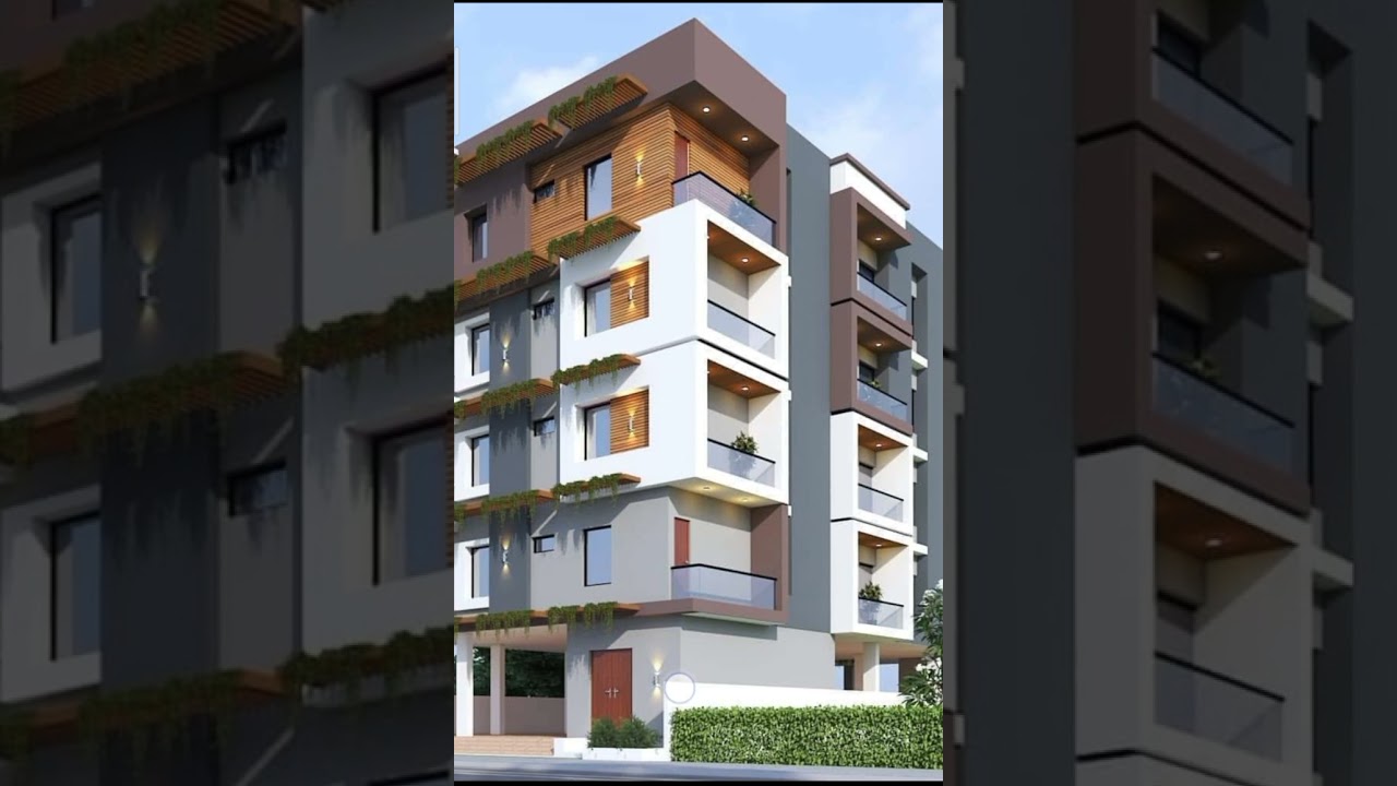House Elevation  Design,G+4 House  Elevation,House Plan.