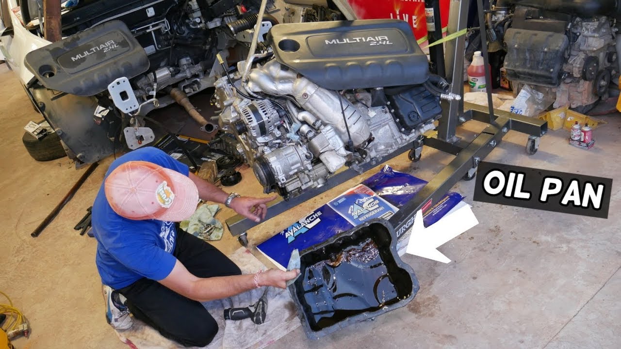 OIL PAN REMOVAL REPLACEMENT JEEP CHEROKEE COMPASS RENEGADE 2.4 OIL LEAK FIX