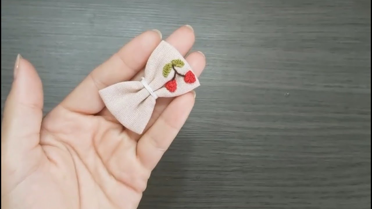 Como bordar uma cereja - bordado livre