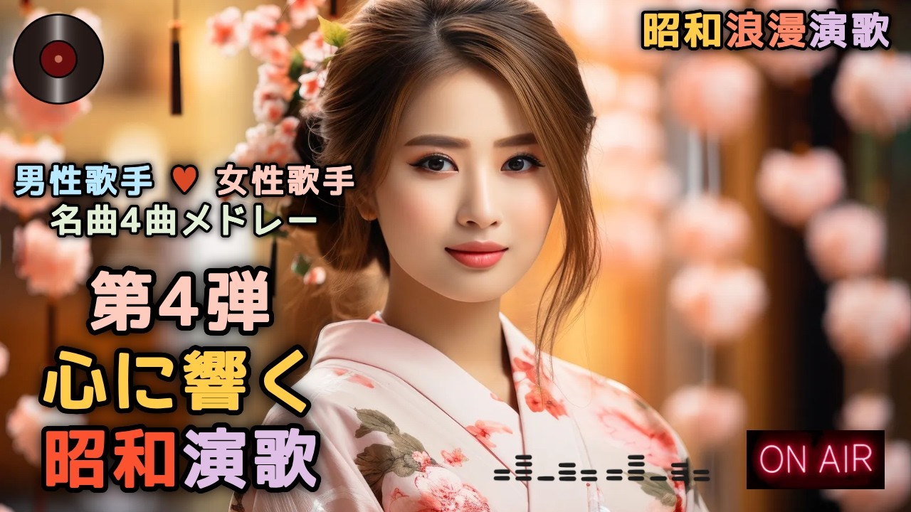 🌺#4 心震える昭和浪漫演歌 Vol.1 | 💕男女歌手 名曲4選