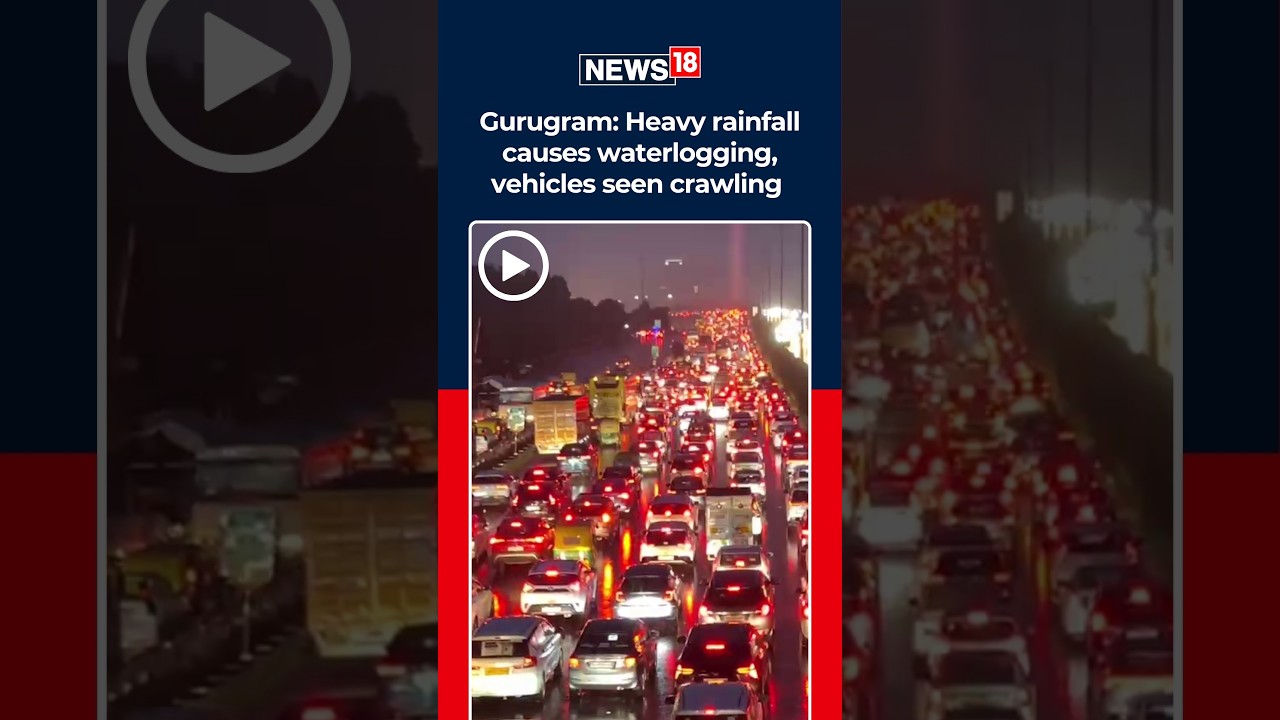 Gurugram: Heavy Rainfall Causes Severe Waterlogging, Vehicles Seen Crawling| N18S