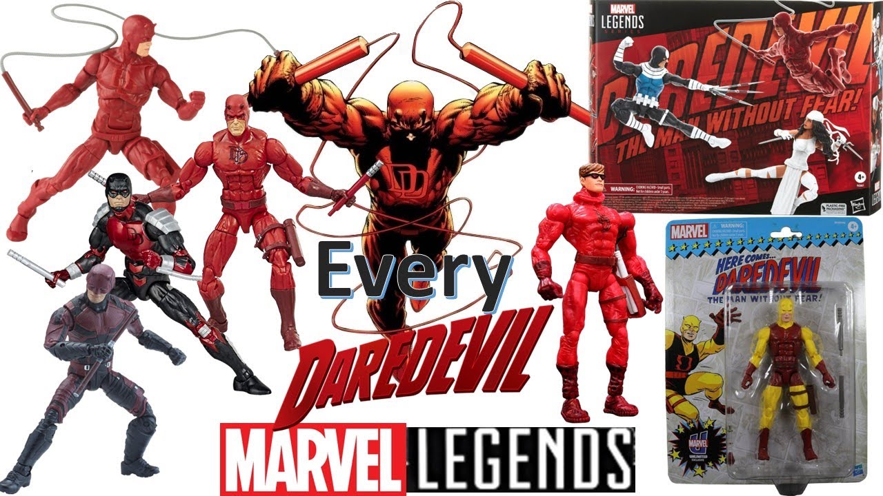 *see newer video* Every Marvel Legends Daredevil Toybiz & hasbro Comparison List