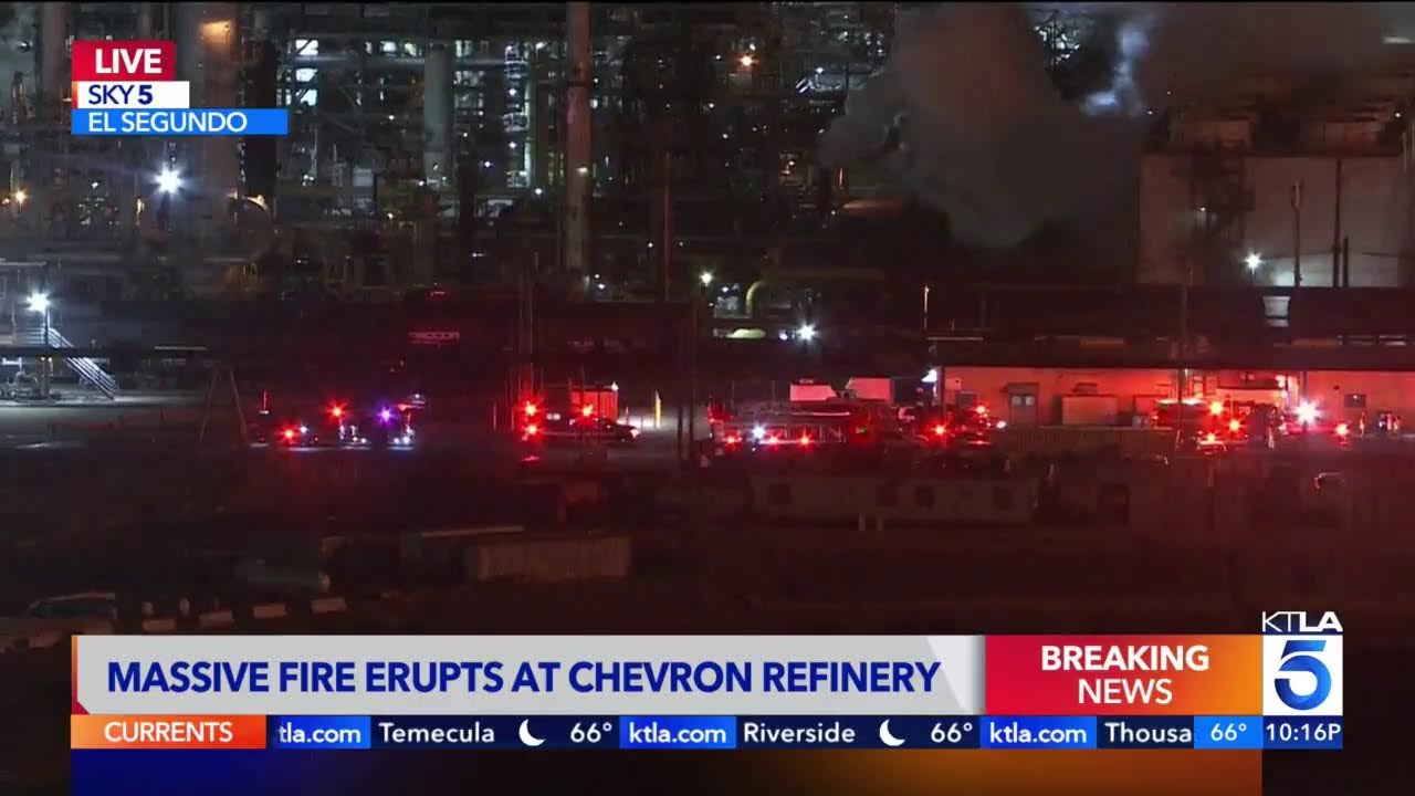 LIVE: Massive fire erupts at Chevron refinery in El Segundo, California