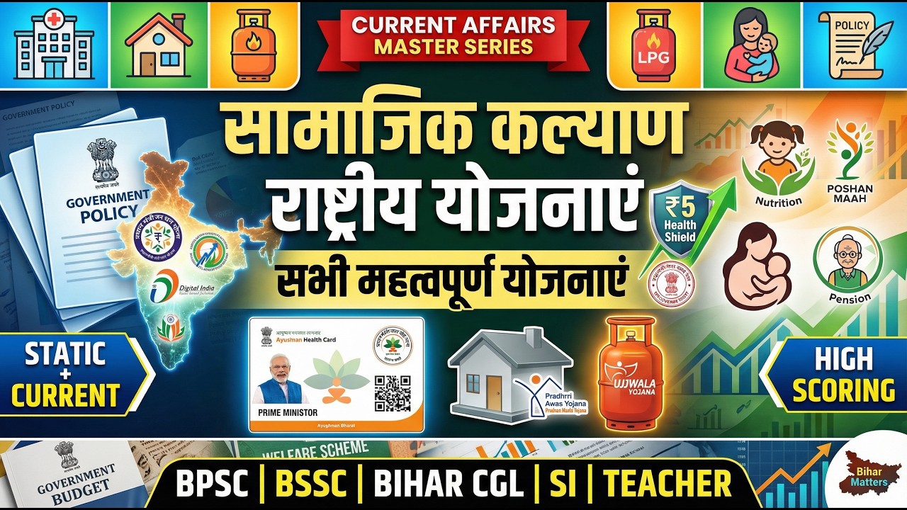 National Social Welfare Schemes 2026 | One Shot Revision for BPSC, Bihar CGL, BSSC & SI