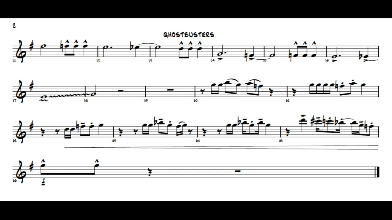 GHOSTBUSTERS PARTITURA SAX ALTO SHEET MUSIC ALTO SAX