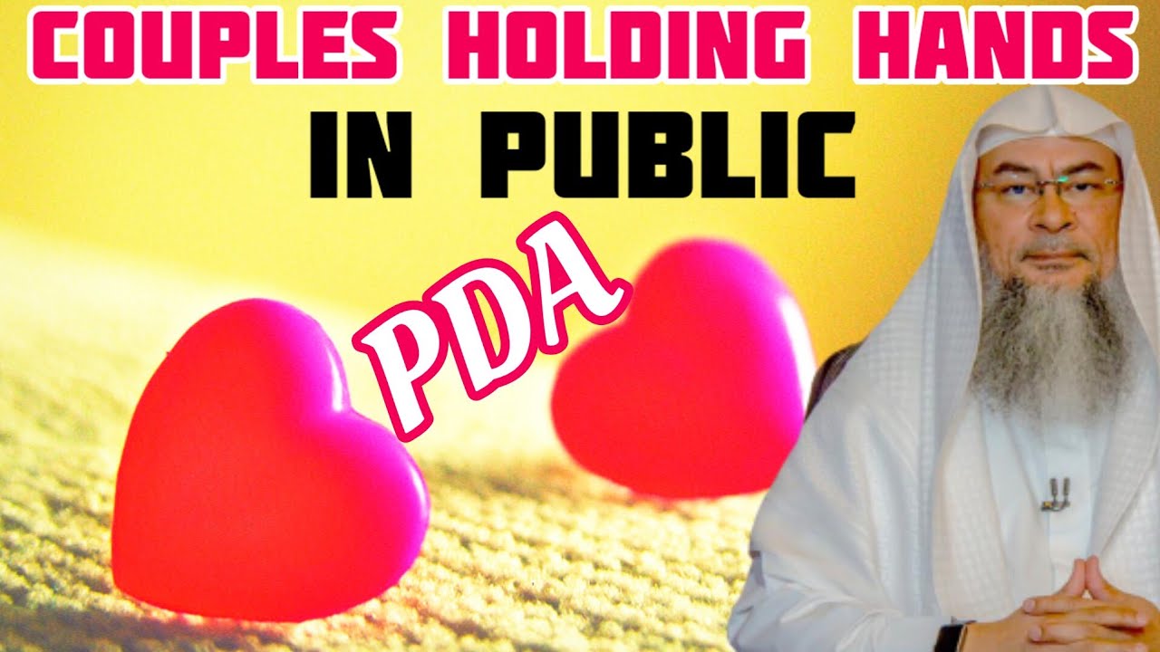 Muslim couple showing love to each other & holding hands in public (PDA) - assim al hakeem