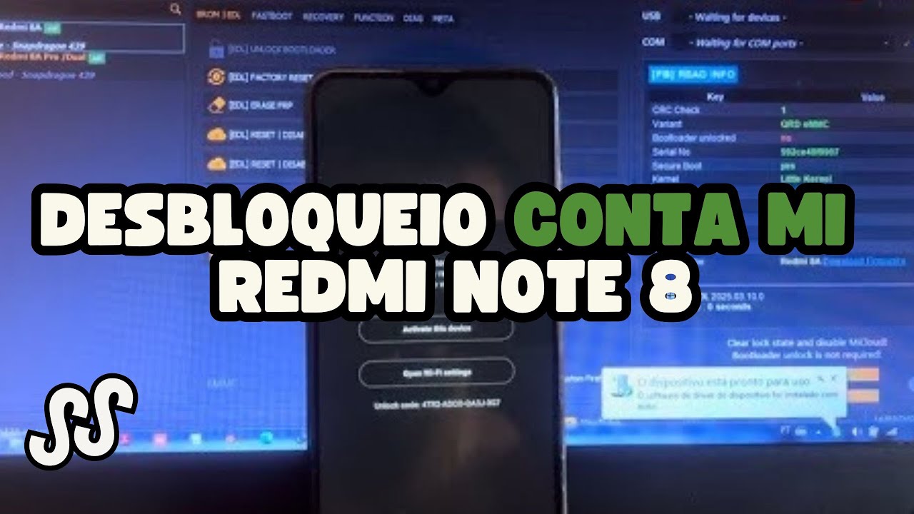 DESBLOQUEIO CONTA MI DEFINITIVO  REDMI NOTE 8 (grinko) UNLOCK TOOL