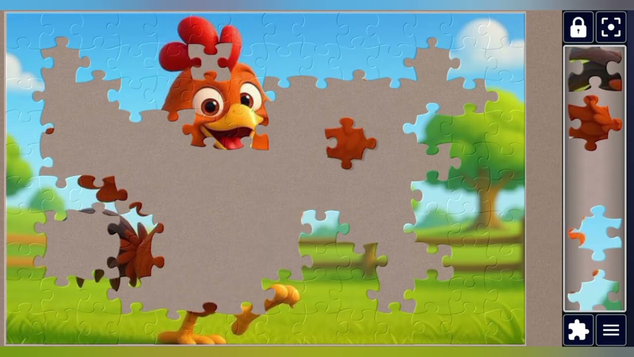 Cheeky Chicken in the Green Field 🐓🌳🎉🎉🧩//@jigsawart4512